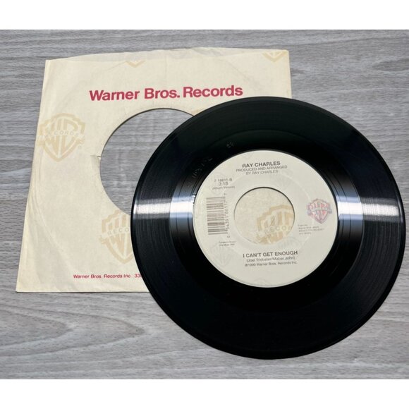 Ray Charles A Song For You / I Cant Get Enough 45 Vinyl 90s Soul Warner Bros - Picture 3 of 6